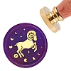 Brass Wax Seal Stamp with Handle AJEW-WH0184-0349-1