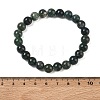 Natural Moss Agate Round Beaded Stretch Bracelets GG-CBA12F1-02A-08-5