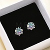 925 Sterling Silver Moissanite Rhinestone Stud Earrings EJEW-U042-05P-02-5