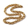 PVD Vacuum Plating 201 Stainless Steel Rope chain Necklaces NJEW-H033-06A-G-1