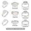 24Pcs 6 Style Adjustable 304 Stainless Steel Pad Ring Settings STAS-SC0004-75-2