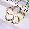 Tibetan Style Alloy Hollow Moon  2-Loop Link Pendants LS-TIBEP-5312-AG-LF-6