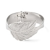 Leaf Alloy Cuff Bangles BJEW-C058-06P-2