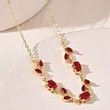 Brass Pave Cubic Zirconia Rose Flower Link Cable Chain Necklaces for Women NJEW-C121-05B-07G-2