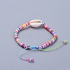 Handmade Polymer Clay Heishi Beads Braided Bracelets BJEW-JB04318-05-4