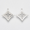 Brass Micro Pave Clear Cubic Zirconia Pendants ZIRC-Q021-014P-NF-1