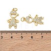Brass Micro Pave Clear Cubic Zirconia Pendants CU-CBA9AFC-01G-20-3