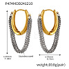 Two Tone 304 Stainless Steel Hoop Earrings FS-WGF65B4-01-1