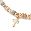 2Pcs Natural Crazy Agate Beads Stretch Bracelets BJEW-JB13415-04-4