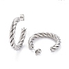 304 Stainless Steel Half Hoop Earrings EJEW-F257-10P-2