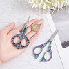 2Pcs 2 Style Stainless Steel Retro-style Sewing Scissors for Embroidery TOOL-SC0001-29-3