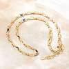 5MM Brass Pave Cubic Zirconia Oval Link Chain Necklaces NJEW-D324-01G-03-1
