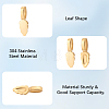 6Pcs 304 Stainless Steel Glue-on Flat Pad Pendant Bails STAS-BBC0010-76-7