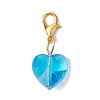 7Pcs 7 Colors Faceted Heart Glass Pendants Decoration HJEW-JM02993-01-3