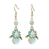 Flower Alloy Enamel Dangle Earrings EJEW-JE06973-2