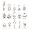 15Pcs 15 Styles 201 Stainless Steel Pendants STAS-CJ0001-188-2