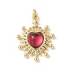 Heart Brass Pendants KK-D426-16G-2