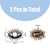 2Pcs Plastic Pearl Eye Brooch with Glass Seed Beaded JEWB-DC0001-11-2