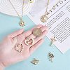 7Pcs 7 Styles Rack Plating Brass Micro Pave Cubic Zirconia Pendants ZIRC-SZ0004-86-3