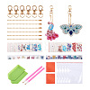 Beadthoven DIY 2 Set Butterfly & Phoenix Diamond Painting Key Chain Kits DIY-BT0002-23-2