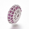 Brass Micro Pave Cubic Zirconia Spacer Beads ZIRC-L085-61P-2