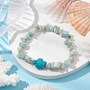 Natural Flower Amazonite Chip Beaded Stretch Bracelets BJEW-JB10689-04-2