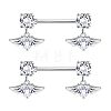 304 Stainless Steel Rhinestone Nipple Rings WG0E32C-02-1