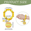 1Pc Printed Acrylic & Faux Suede Tassel Pendant & Wood Bead Keychains HJEW-SP0001-86B-2