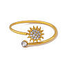304 Stainless Steel Micro Pave Clear Cubic Zirconia Cuff Open Rings for Women WG6D6AE-01-2