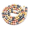 Opaque Crackle Glass Round Beads Strands X-GLAA-T031-01G-3
