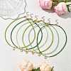 6Pcs 6 Colors Saint Patrick's Day Brass Clover Pendant Glass Seed Beaded Necklaces for Women NJEW-JN05642-1