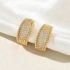 C-Shaped Brass Micro Pave Clear Cubic Zirconia Cuff Earrings EJEW-L316-01G-07-2