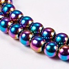 Electroplate Non-Magnetic Synthetic Hematite Beads Strands X-G-J169A-6mm-05-3