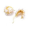 Rack Plating Brass ABS Imitation Pearl Hoop Earrings EJEW-M029-02G-2