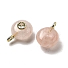 Natural Rose Quartz Flat Round Pendants G-H318-01G-A-03-2