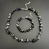 Natural Snowflake Obsidian Chip Beaded Necklaces for Women IW6789-33-1