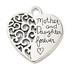 Heart with Words Tibetan Style Alloy Pendants TIBEP-S295-43AS-RS-1