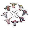 DIY 8Pcs Cow Coasters Diamond Art Painting Kit with Holder PW-WGDE775-01-5