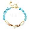 Beachy Natural Coconut & Synthetic Turquoise & Natural Dyed Persian Jade Gemstone Beads Bracelets for Women BJEW-JB13754-3