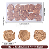 CRASPIRE 60Pcs 3 Styles Adhesive Wax Seal Stickers DIY-CP0010-22-2