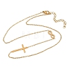 Religion 304 Stainless Steel Infinity Cross Link Chain Necklaces NJEW-H093-06G-5