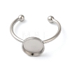 Non-Tarnish 304 Stainless Steel Open Cuff Ring Components X-STAS-I306-05B-P-2