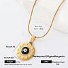 304 Stainless Steel Enamel Evil Eye Pendant Necklaces for Men Women KO5396-3-1