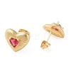Rack Plating Brass with Cubic Zirconia Stud Earrings for Women EJEW-G394-05G-02-1