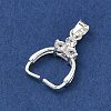 Brass Micro Pave Cubic Zirconia Ice Pick and Pinch Bails KK-G557-43S-2