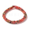 Bling Glass Beads Braided Stretch Bracelet BJEW-JB07423-01-1