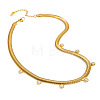 6MM 304 Stainless Steel Flat Snake Chain Necklaces with Clear Cubic Zirconia Tassel for Women AU3115-5