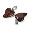 Natural Mahogany Obsidian Heart Pendants G-H073-03P-12-2