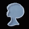 Afro Female Silhouette Silicone Resin Bust Statue Molds X-DIY-L021-69-2