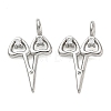 Brass Micro Pave Clear Cubic Zirconia Pendants CU-CBA5585-02P-1